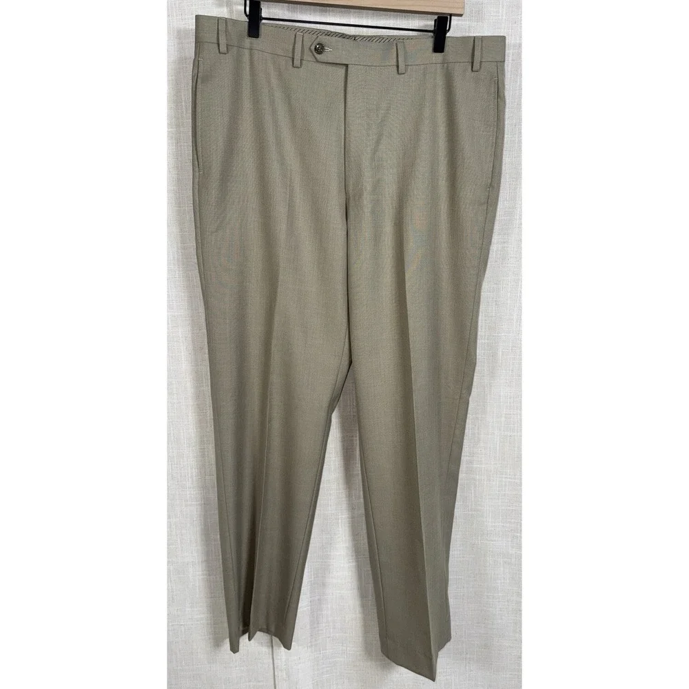 Ralph Lauren Men's Dress Pants Polyester Stretch Front Trousers 38x34 Work Khaki
